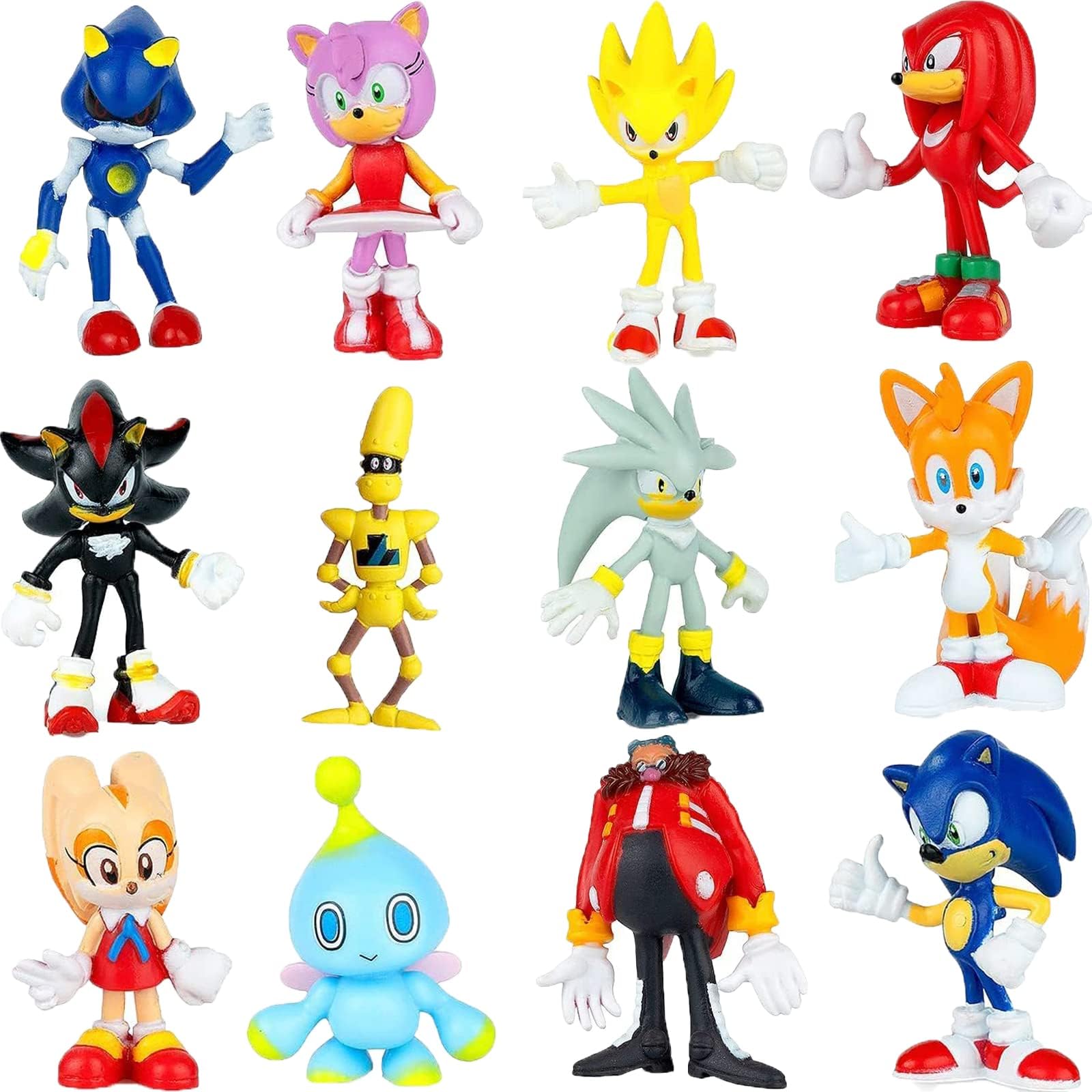 Sonic Toys Hedgehog Action Figures,1.57-2.17'' Tall, Perfect Kids Gifts (12 PCS)