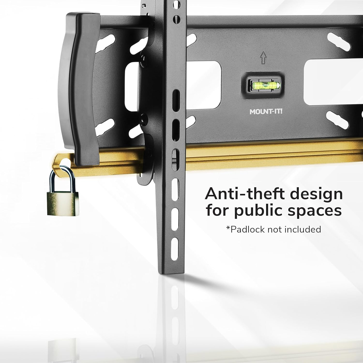 Mount-It! Lockable TV Wall Mount with Anti-Theft Security Bar, UL Certified Tilting Display Bracket for 32–55 Inch Flat Screen TVs with VESA 200, 400mm, Commercial-Grade VESA Mount Holds up to 99 lbs