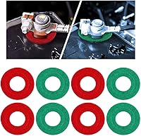 GLSOWEE 8PCS Battery Terminal Anti-Corrosion Washers - 4 Red 4 Green Fiber Protectors for Cars Trucks Boats, Prevent Rust Extend Life