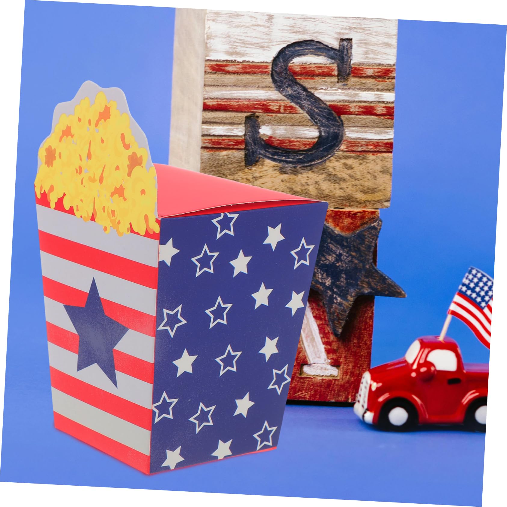 LABRIMP 30pezzi Scatole Popcorn Usa Confezione Per Feste Indipendenza Contenitori Carini e Sicuri Per Snack e Dolci Design Unico e Resistente Per Celebrare Con Amici e Famiglia