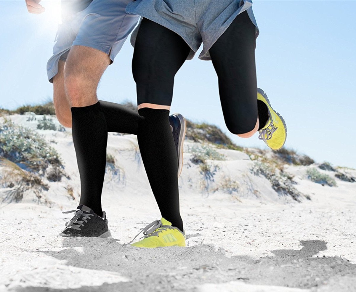 3 Par Medias de Compresión Calcetines de Compresión para Hombres y Mujeres Varices Running Recuperación Muscular Reduce Fatiga Mejorar circulación Sanguínea