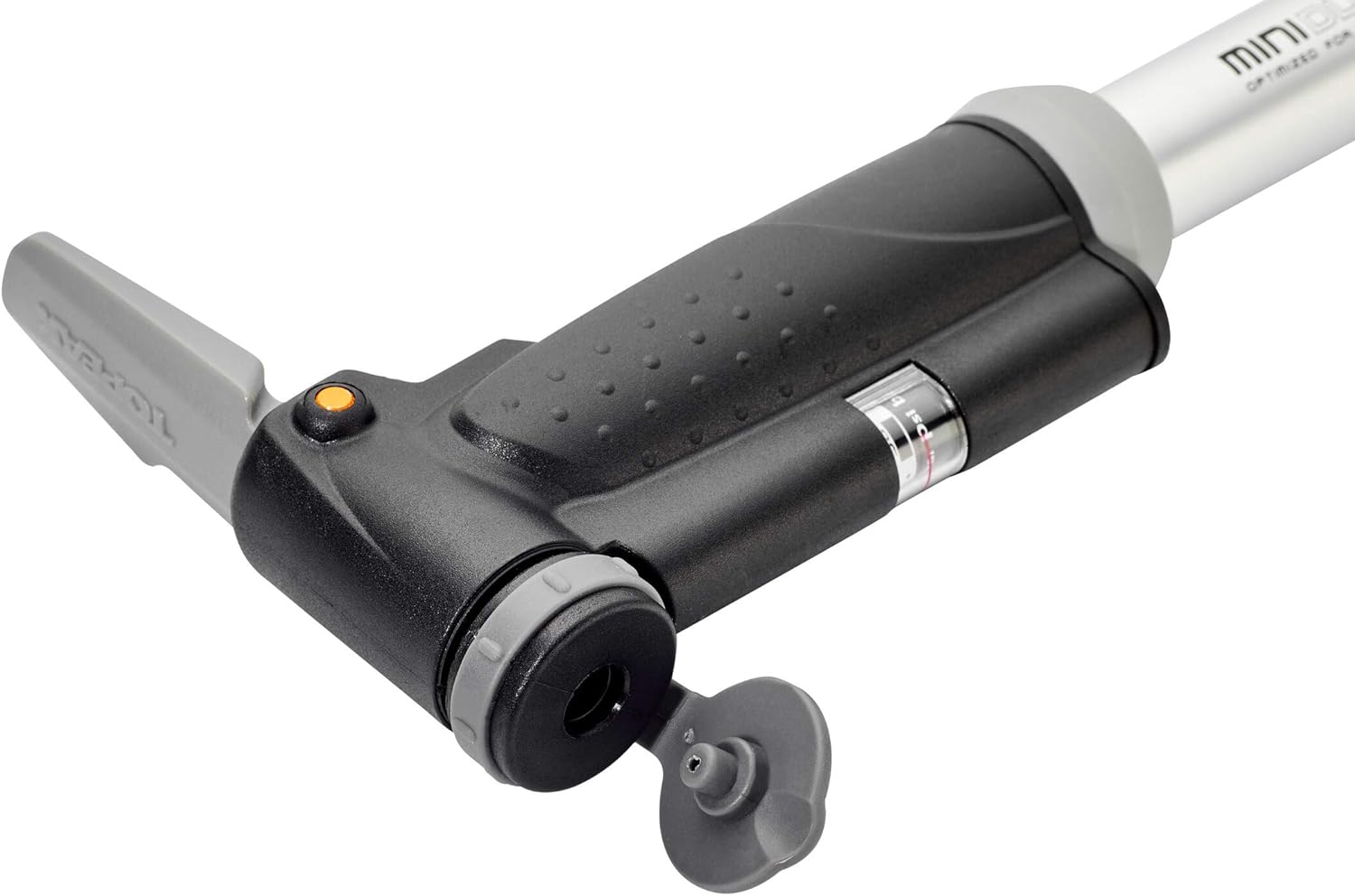 Topeak Mini Dual G Bike Hand Pump – Compact Dual-Action with In-Line Pressure Gauge, Aluminum Barrel, Presta/Schrader/Dunlop Compatibility & Mount Bracket