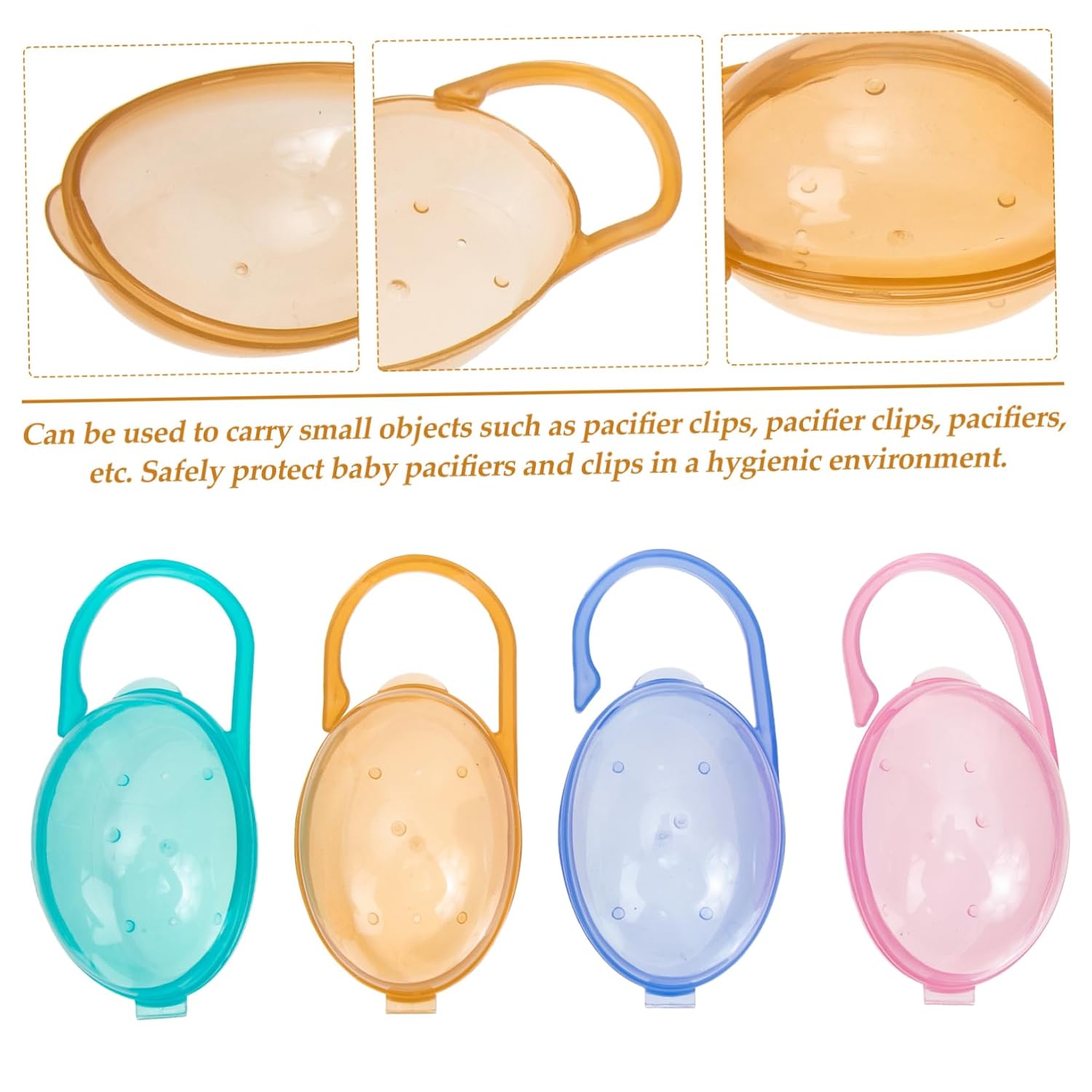 Milisten 8Pcs Pacifier Holder Case Durable Plastic Pacifier Storage Box Easy to Clean for Diaper Bag Keeps Pacifiers Safe and Organized for Moms