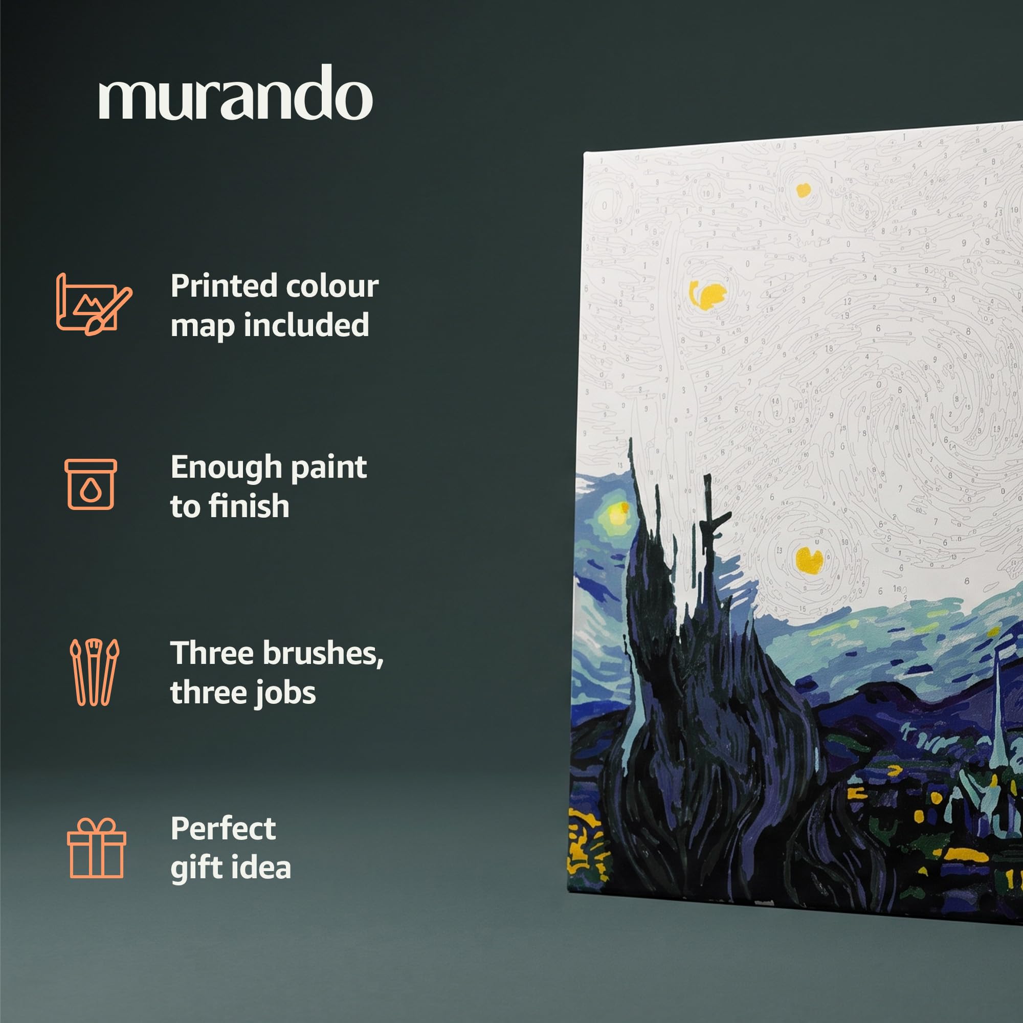 murando - Malen nach Zahlen Pferdekopf 40x50 cm Leinwand mit Struktur