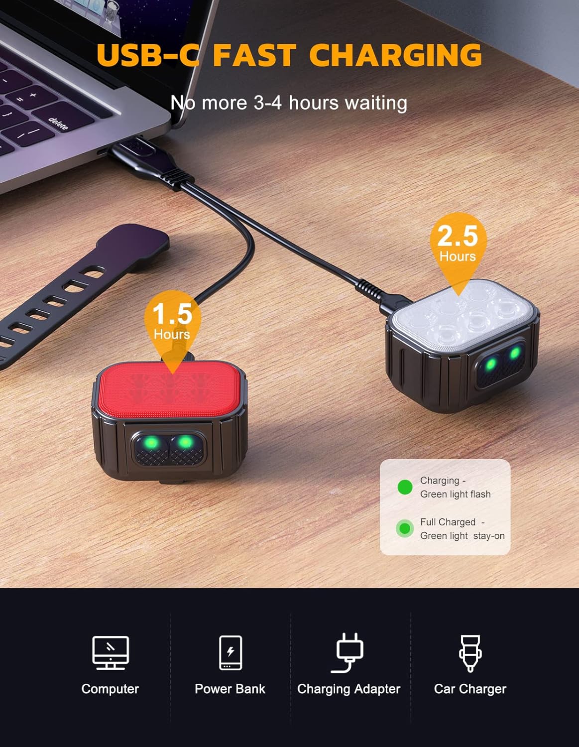 Q4 Bike Lights 8+12 Modes + Q6 Bike Lights Set DIY 4X4 + 6X6 Modes