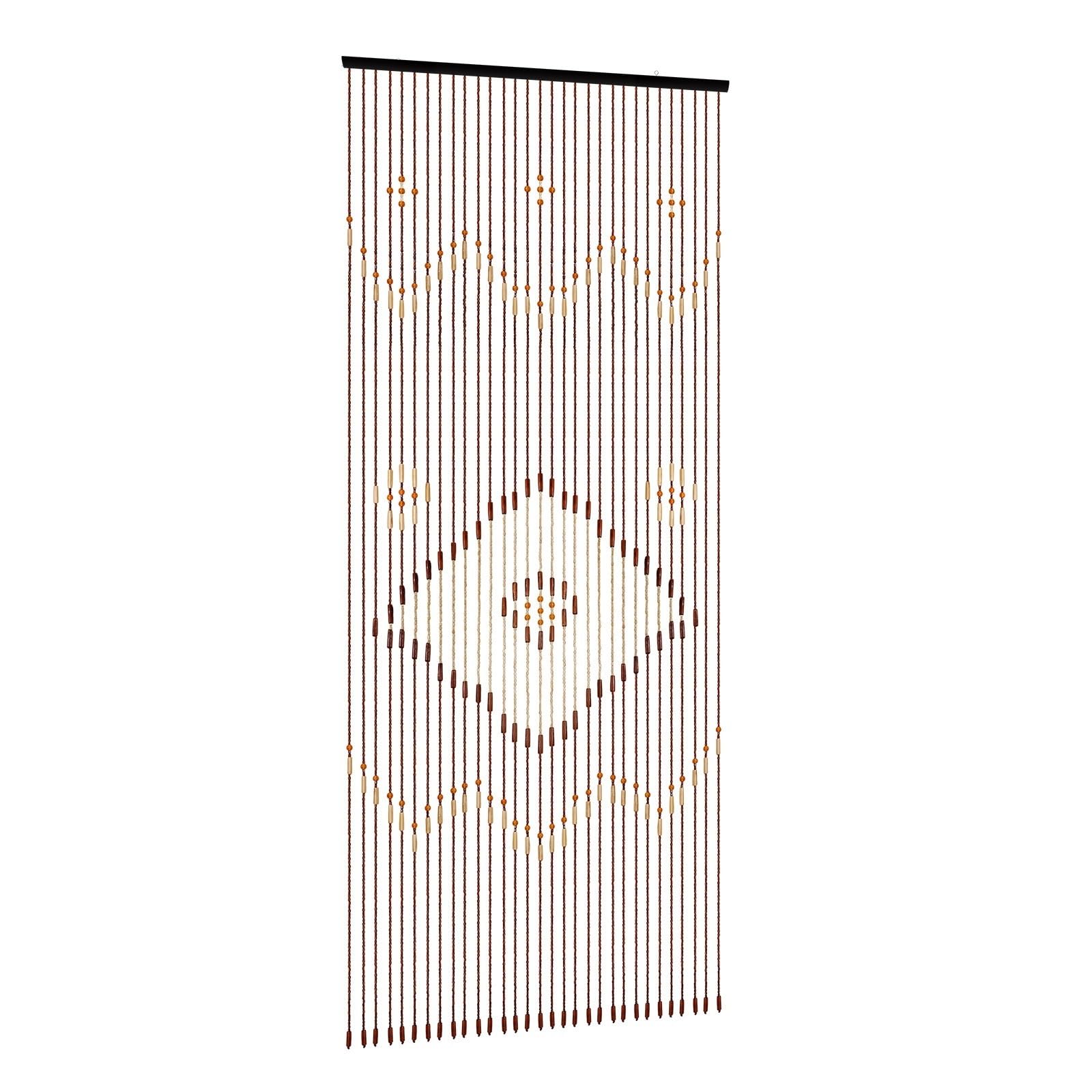 XUWEWI Retro Wooden Door Curtain Natural Beaded String Hanging Doorway Divider Sheer For Window For Doorway