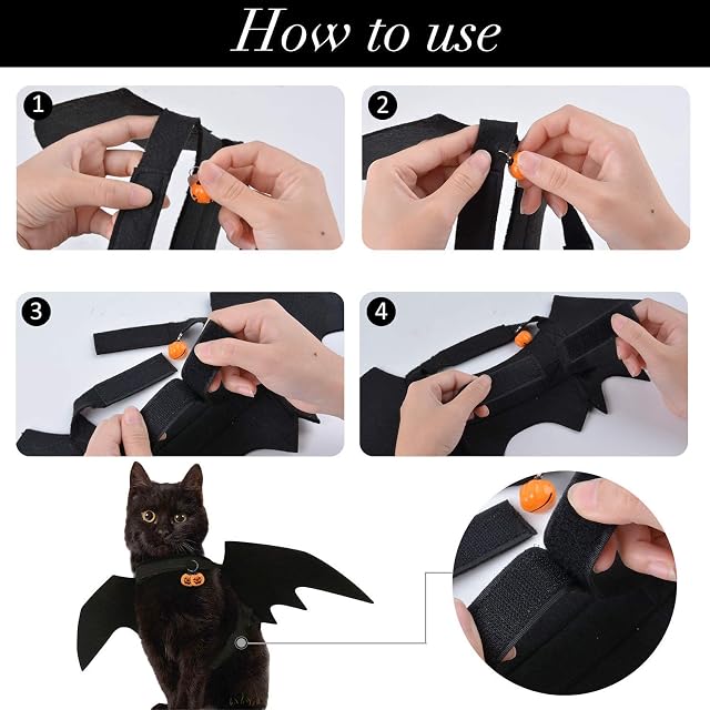 Foto 5 de 7 de LIZHIGE Pet Costume Bat Wings, 1Pc Pet Halloween Bat Wings Disfraz