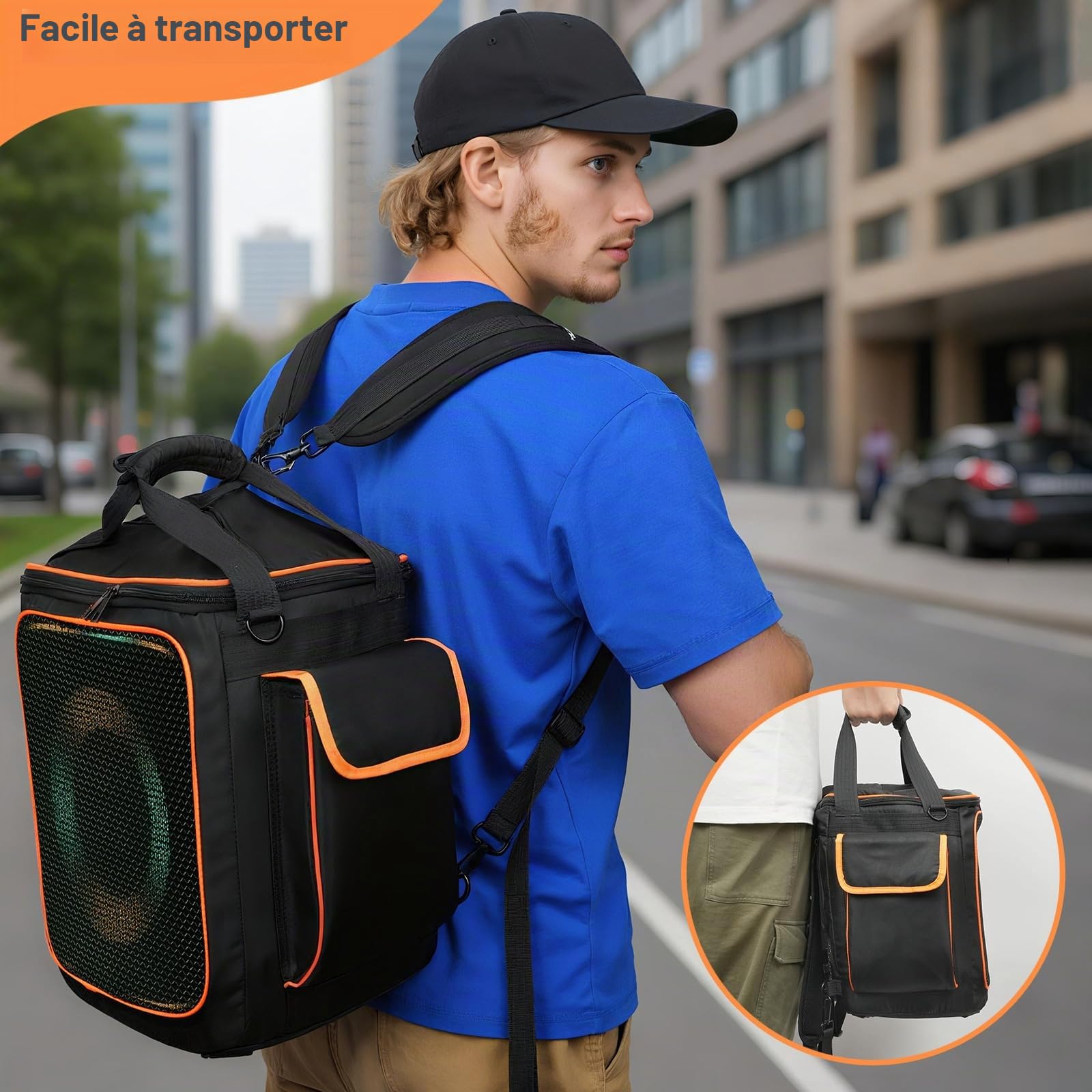 Étui de Transport Portable Fourre Housse de Protection Sac à Dos Robuste Sac de Voyage Sacoche pour JBL PARTYBOX Encore 2 Enceinte de Soirée Portable avec Micro sans Fil