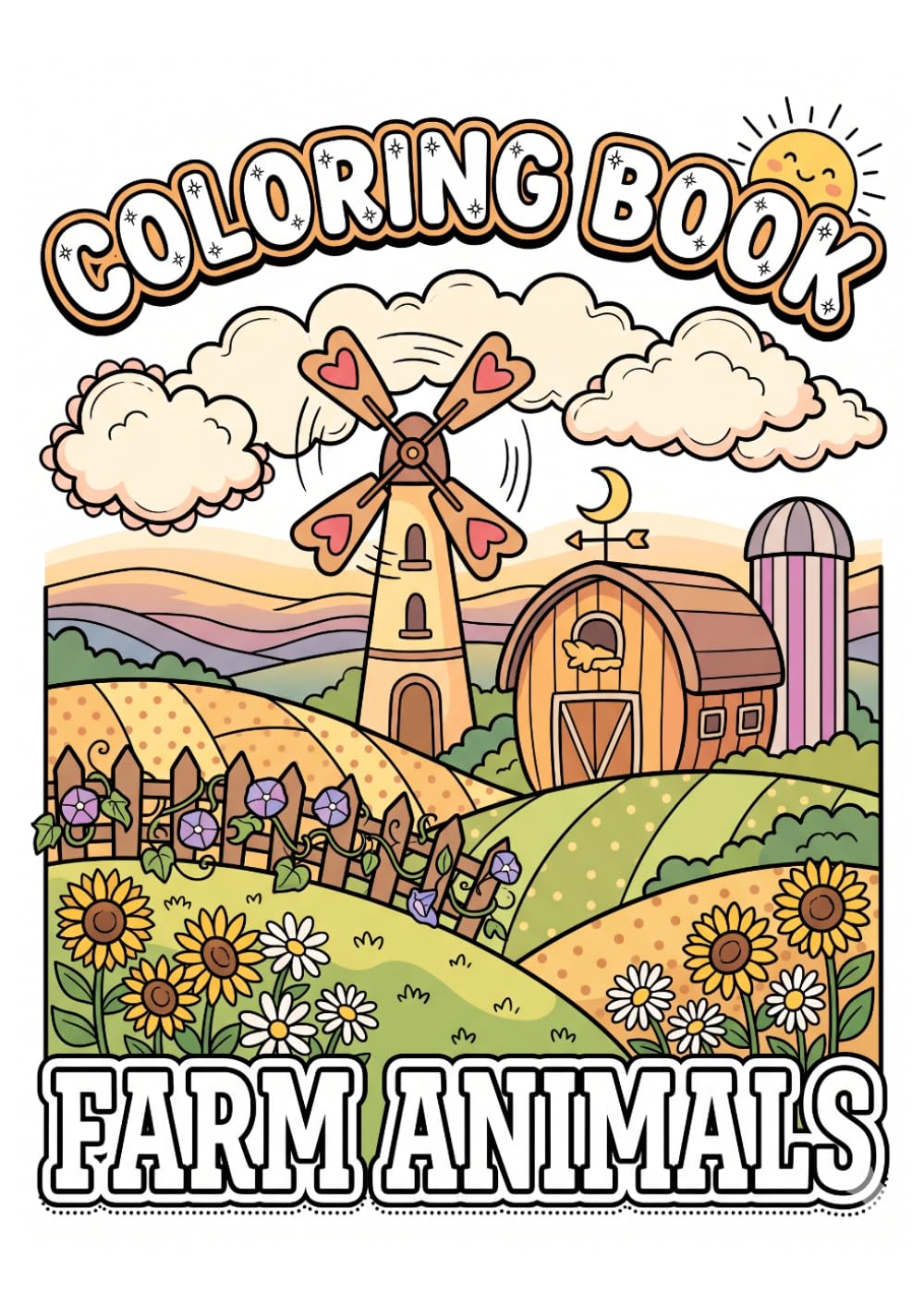 Farm Animals - 30+ Cute Farm Animals for Colouring: Animals: For Children Ages 4+ (Fun Coloring animals (Ages 4+))