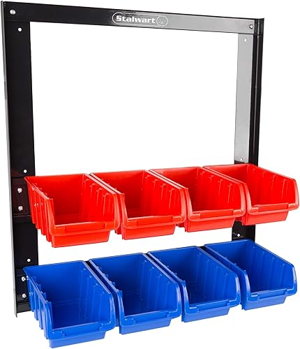 Miniatura 1 de Stalwart, 75-ST6084 - Organizador de 8 contenedores para montaje en pared con cajones extraíbles para herramientas, herramientas, manualidades,
