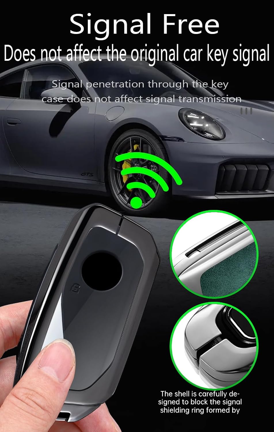 KUNIO Car Key Fob Cover Case Fit for BMW 2023 2024 2025 New 5/7 Series 740i 760i X1 X5 X6 X7 XM IX IX3 I5 I7 PU Leather Metal 4/5 Button Key Holder Keychain Key Fob Accessories New Year Gift Green
