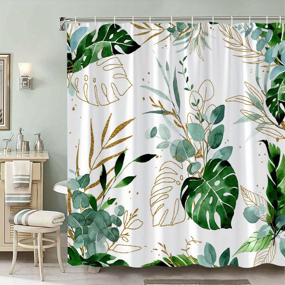 Rideau de douche tropical pour baignoire, ambiance jungle exotique