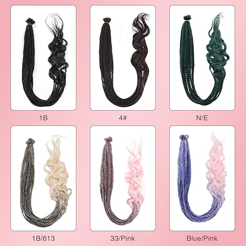 Miniatura 5 de 20 hebras de extensiones de rastas finas de 18 pulgadas, 1Bgris, suave ganchillo SE Dreads estilo reggae, pelo sintético trenzado de 0.2 in de