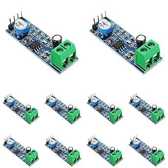 10-Pack LM386 Mono Audio Amplifier Module, 200x Gain