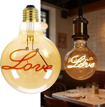 Edison Bulb Led Bulb Vintage 4W Dimmable 110-130V 2000Kelvin Super Yellow Warm Decorative Light Bulb G30 Love Drop