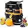 Amzpass Electric Orange Juicer, Dual-Head Citrus Juicer Squeezer with Power Cord & Cleaning Brush, Built-in Cutter, One-Touch