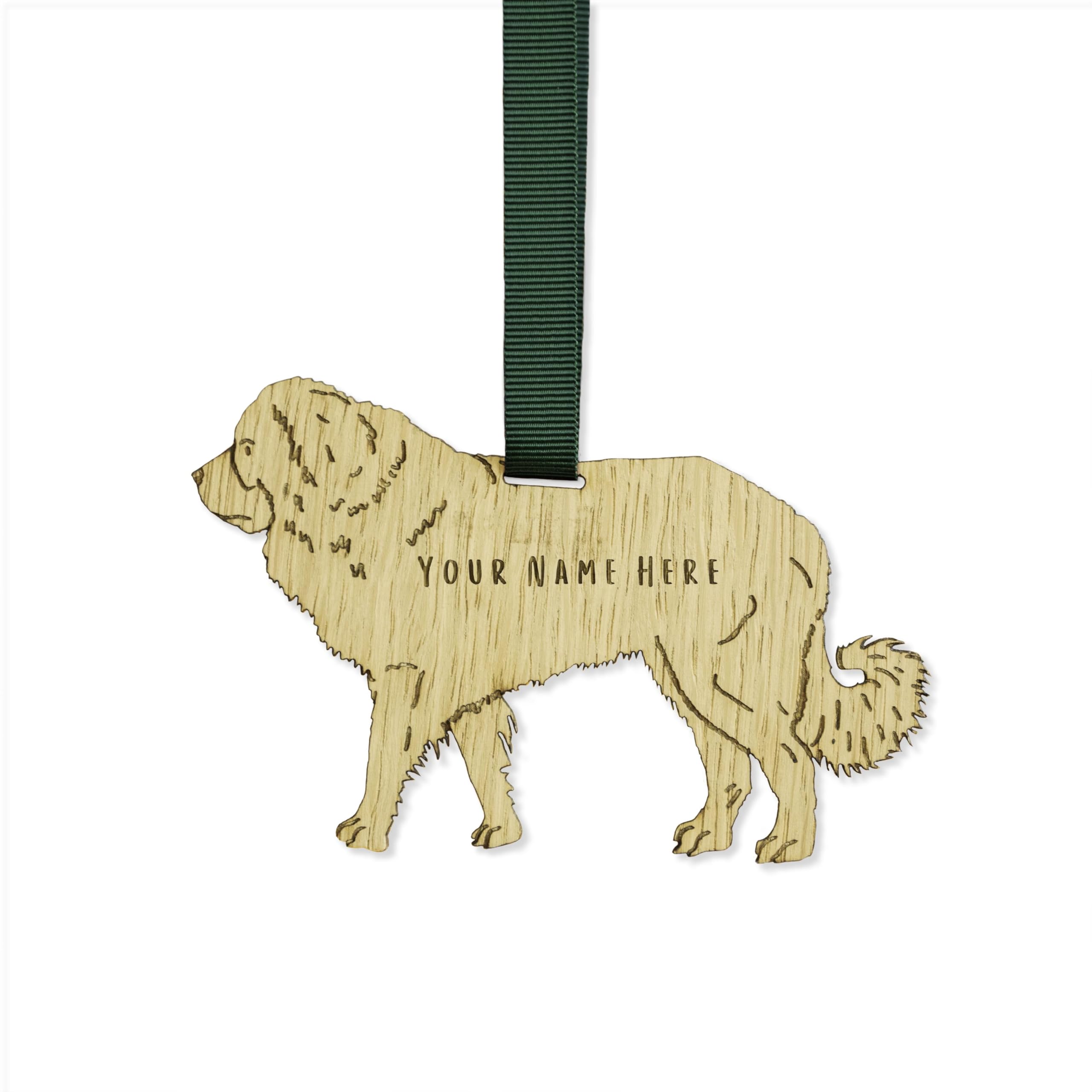 "Manta Makes Personalised Dog Christmas Decorations, wooden dog lover gifts for dog lovers, range of over 50 breeds, personalised pet memorial gifts, best dog Mum gifts (Caucasian Shepherd)"