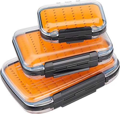Miniatura 11 de Gonex Cajas de pesca con mosca para cajas de jig de pesca con mosca de dos caras, caja de pesca con mosca impermeable y ligera, tapa transparente
