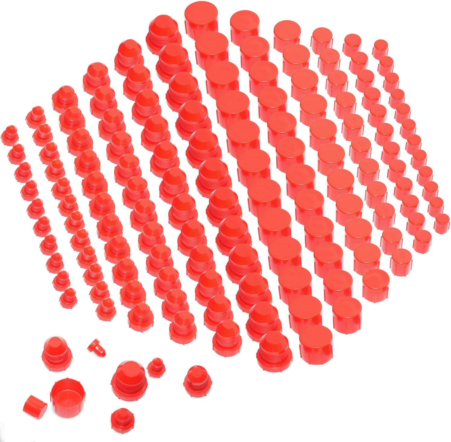 164 Pcs Plastic Caps and Plugs Kit an-3 to AN-12, Automotive Cap and Plug Kit, Fuel Line Caps and Plugs, Plastic Fluid Line Caps for Sealing Hoses, Fittings, Oil and Fuel Lines