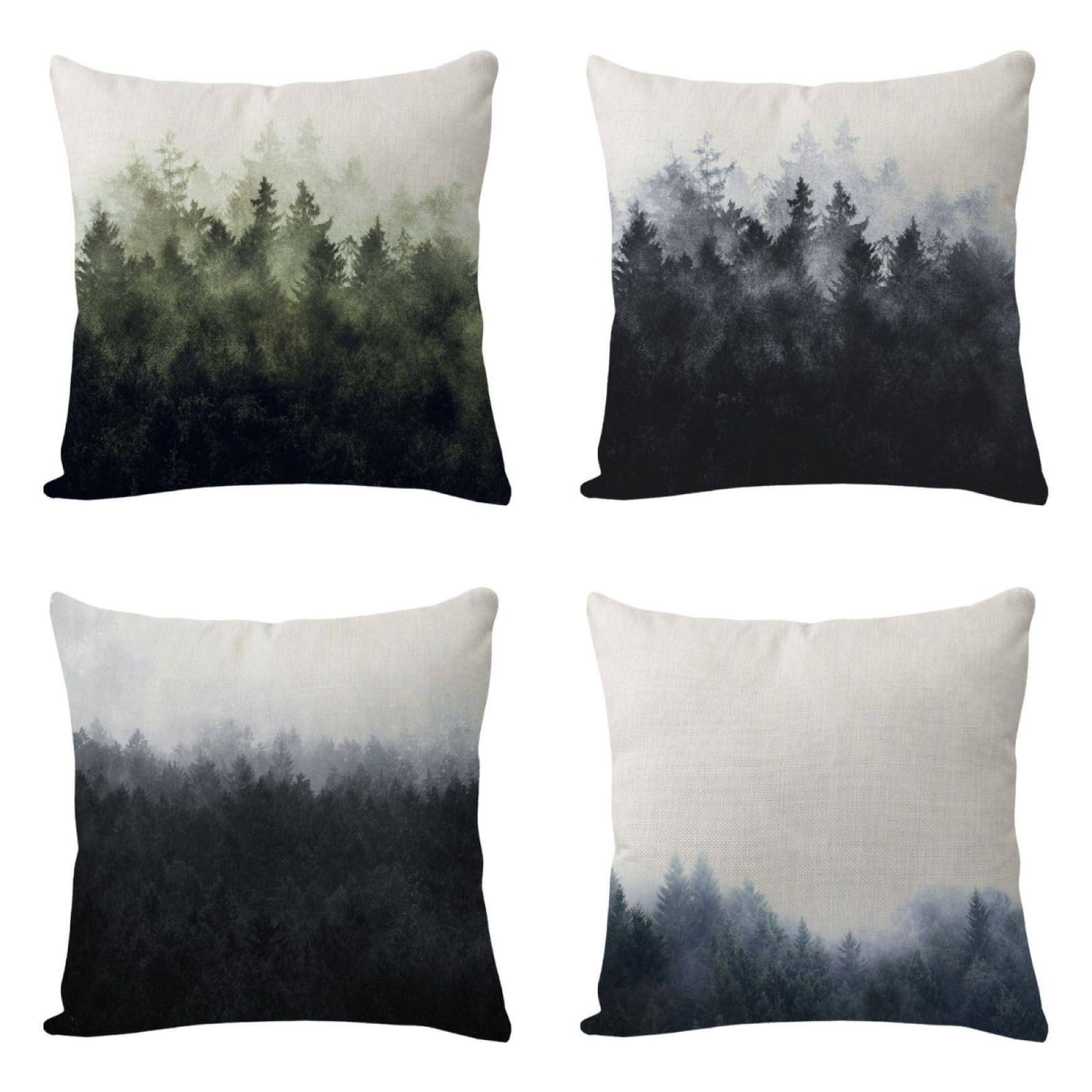 Housses de coussin 45x45 vert bleu gris pour décoration de salon et canapé