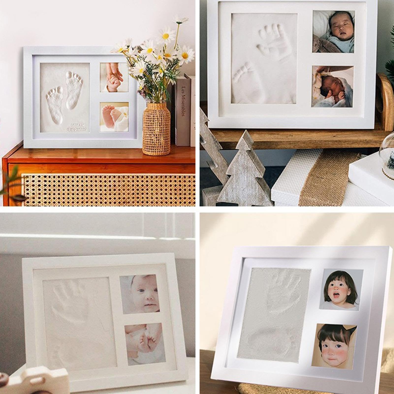 Juego de huellas de manos y pies de bebé, diseño de huellas de bebé | diseño de huellas de perro, marco de fotos de recuerdo para bebé