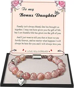 Stocking Stuffers for Teens, Christmas Gifts for Mom from Daughter Beaded Bracelets for Women Teen Girl Gifts Adjustable Charm Link Bead Birthday Graduation Gift for Her Girlfriend Sister