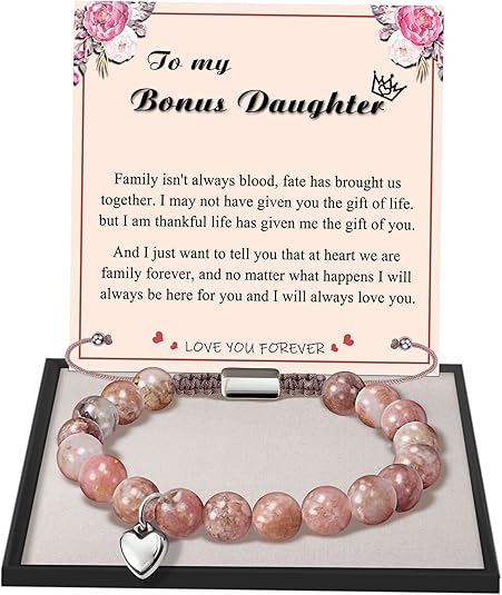 Stocking Stuffers for Teens, Christmas Gifts for Mom from Daughter Beaded Bracelets for Women Teen Girl Gifts Adjustable Charm Link Bead Birthday Graduation Gift for Her Girlfriend Sister