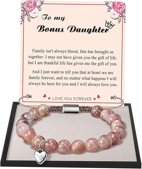 Stocking Stuffers for Teens, Christmas Gifts for Mom from Daughter Beaded Bracelets for Women Teen Girl Gifts Adjustable Charm Link Bead Birthday Graduation Gift for Her Girlfriend Sister