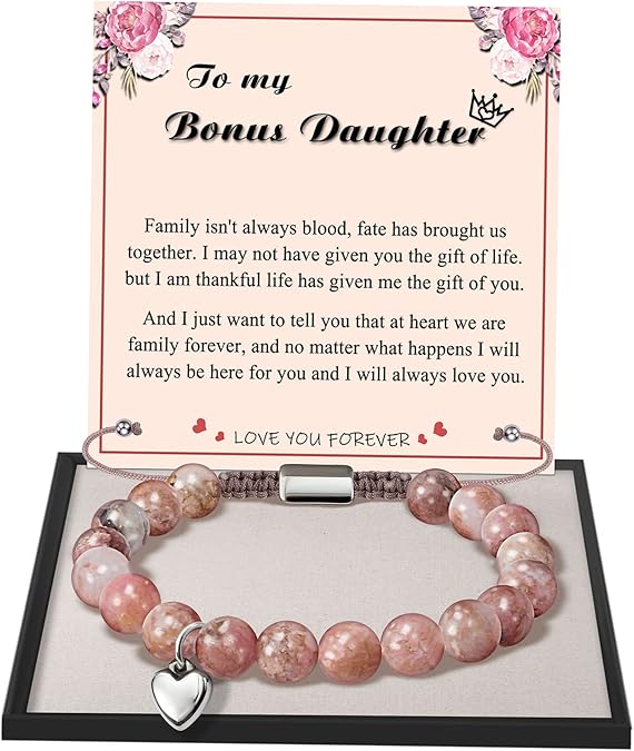 Stocking Stuffers for Teens, Christmas Gifts for Mom from Daughter Beaded Bracelets for Women Teen Girl Gifts Adjustable Charm Link Bead Birthday Graduation Gift for Her Girlfriend Sister