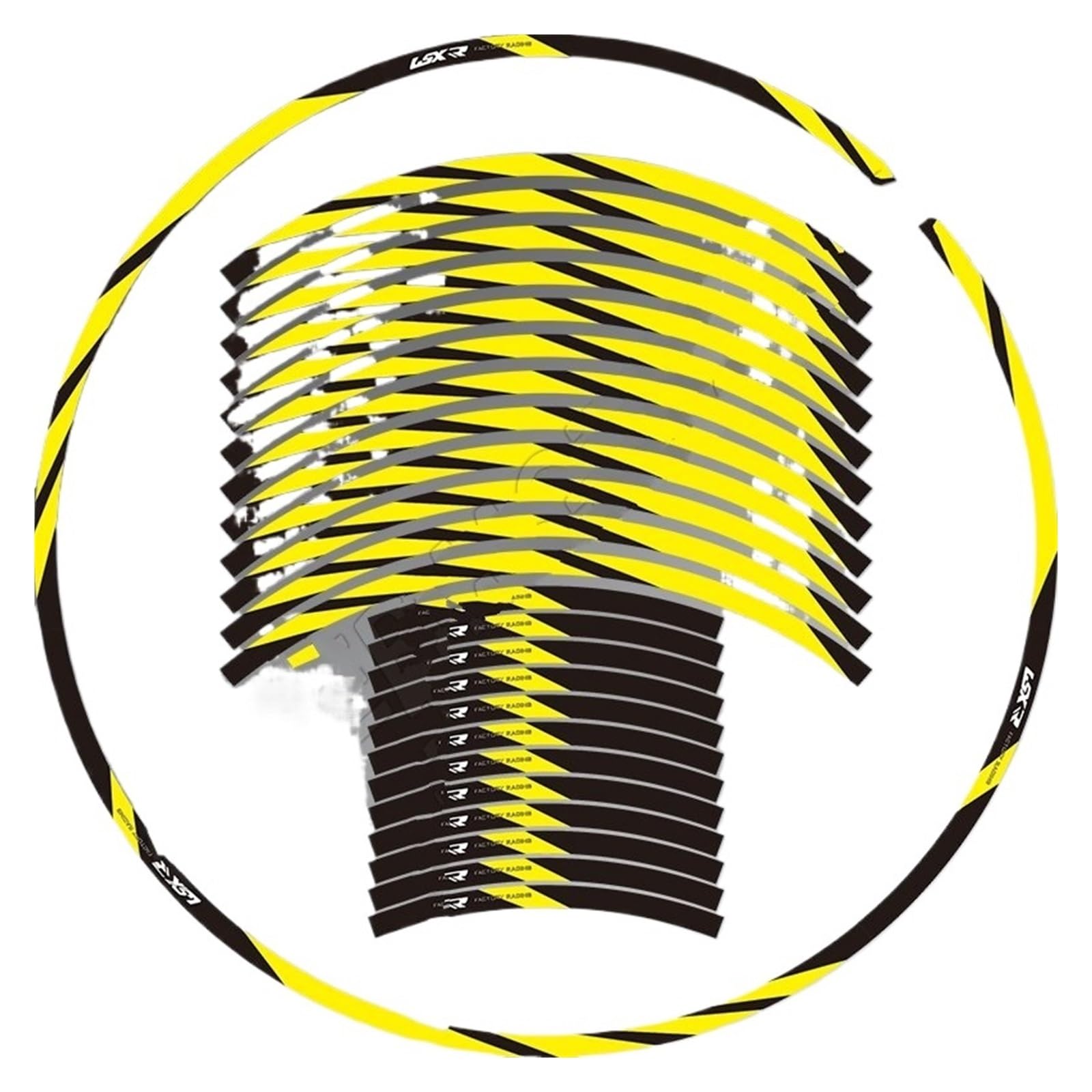 Hub Decals Rim for S&uzuki for GSXR for GSX for GSR GSX250R GSX650R GSX750R 17'' Motorcycle Wheel Sticker Rim Decal Stripe Tape Stripe Tape(Yellow14)
