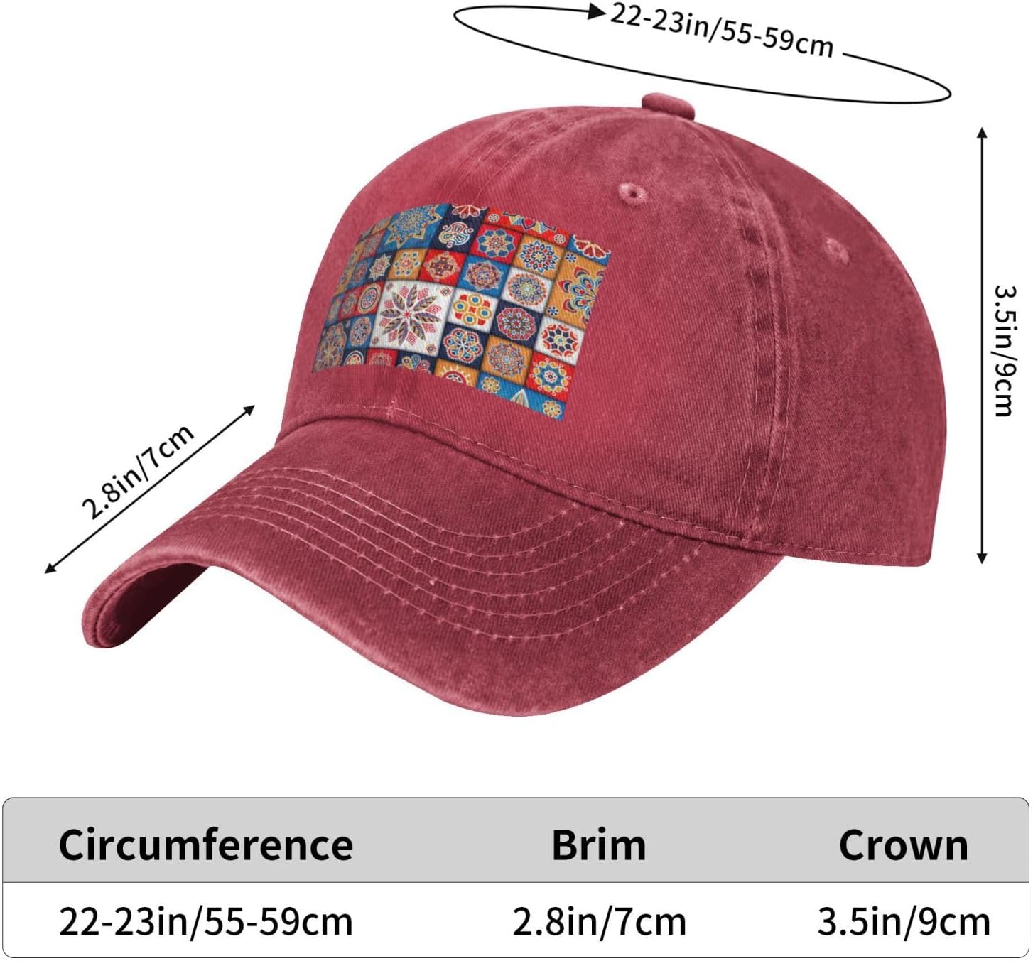 Retro flowwer Print Fashion Cowboy Hat Baseball Cap Personalized Denim Cap for Unisex Men Women