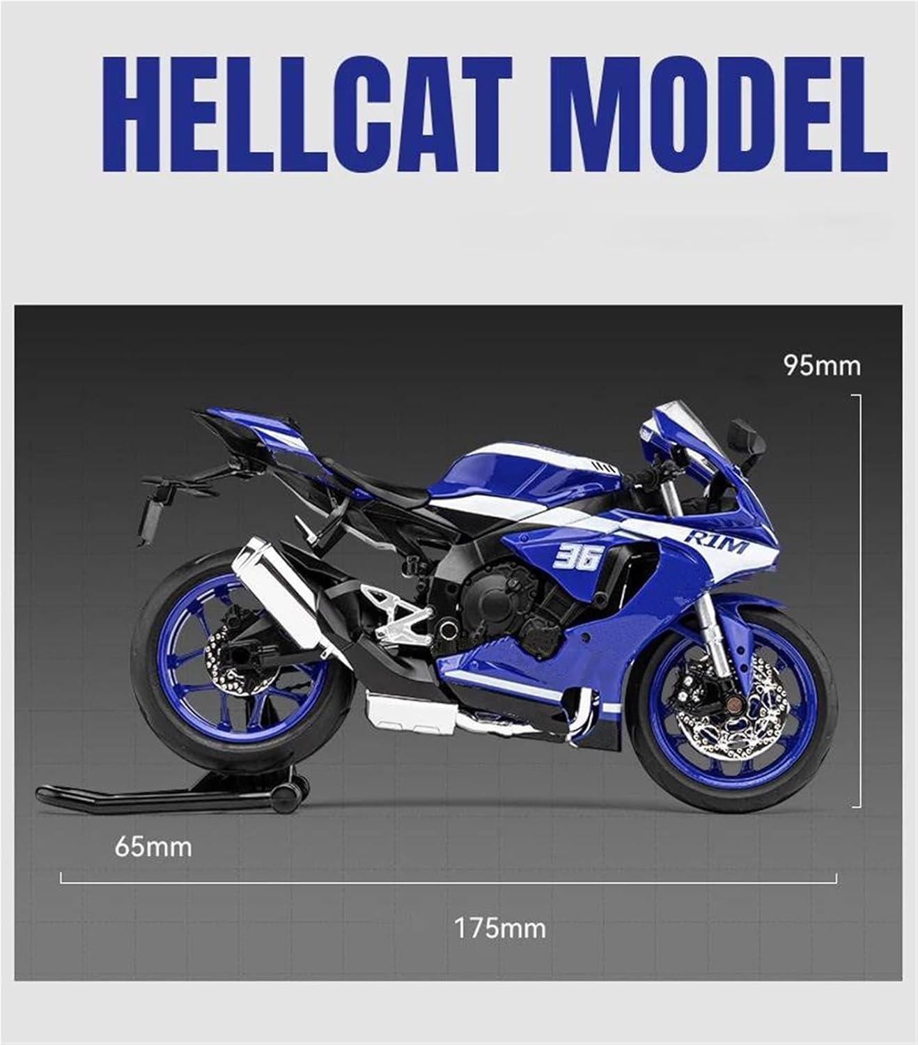 MAKUTU Scale Motorcycle Model 1:12 for Y-AMAHA R1M Die-Casting Model Alloy Collection Hobby Gift Off-Road Motorcycle(Blue)