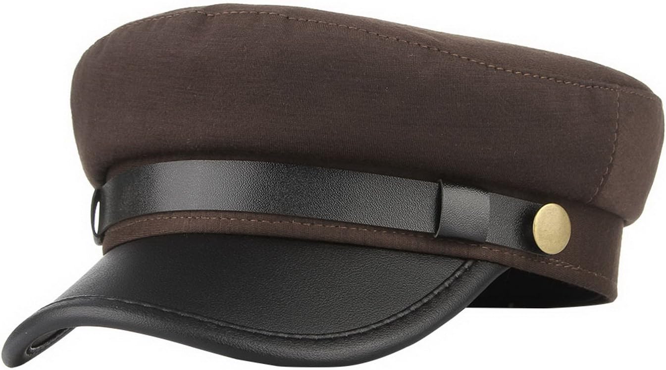 GEMVIEUnisex Classic British Flat Top Fisherman Hat Cotton Breton Fiddler Hat