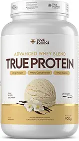 True Protein 900 g – True Source | Blend Avançado com Whey, Colágeno e VERISOL® | Alta Performance & Nutrição (900g, Vanilla Ice Cream)
