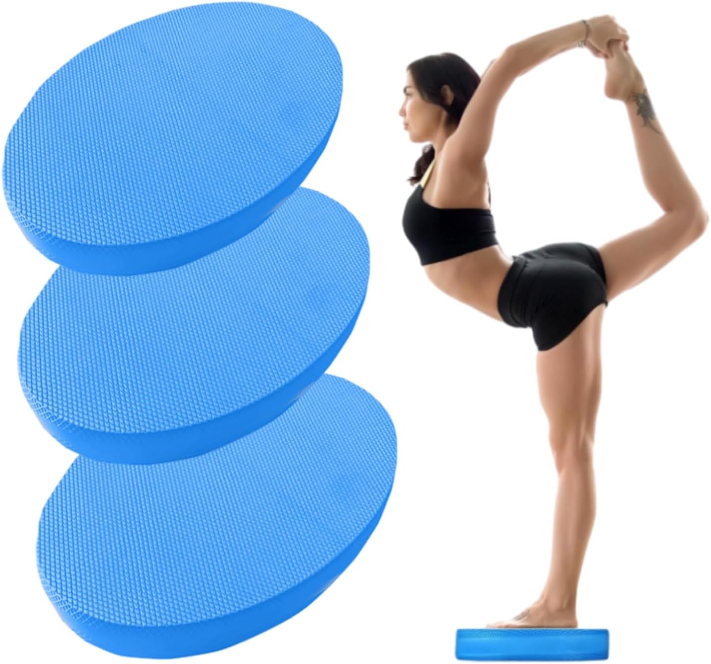 3PCS Foam Balance Pad Blue Foam Balance Exercise Cushion for Therapy, Yoga, Non-Slip, Water-Resistant Pilates Stability Trainer Pad