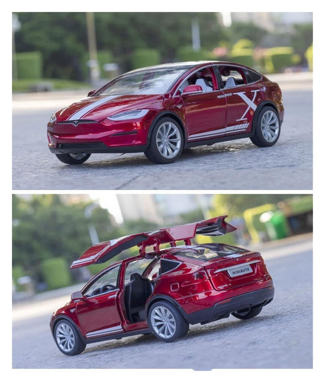 Gotowy model samochodu w skali 1:20 Diecast Zabawki Samochody Dla Tesla MODEL X Model Samochodu Stopu Ozdoba Zabawki Prezenty Kolekcjonerskie Pamiątki Miniaturowa replika samochodu(Black)