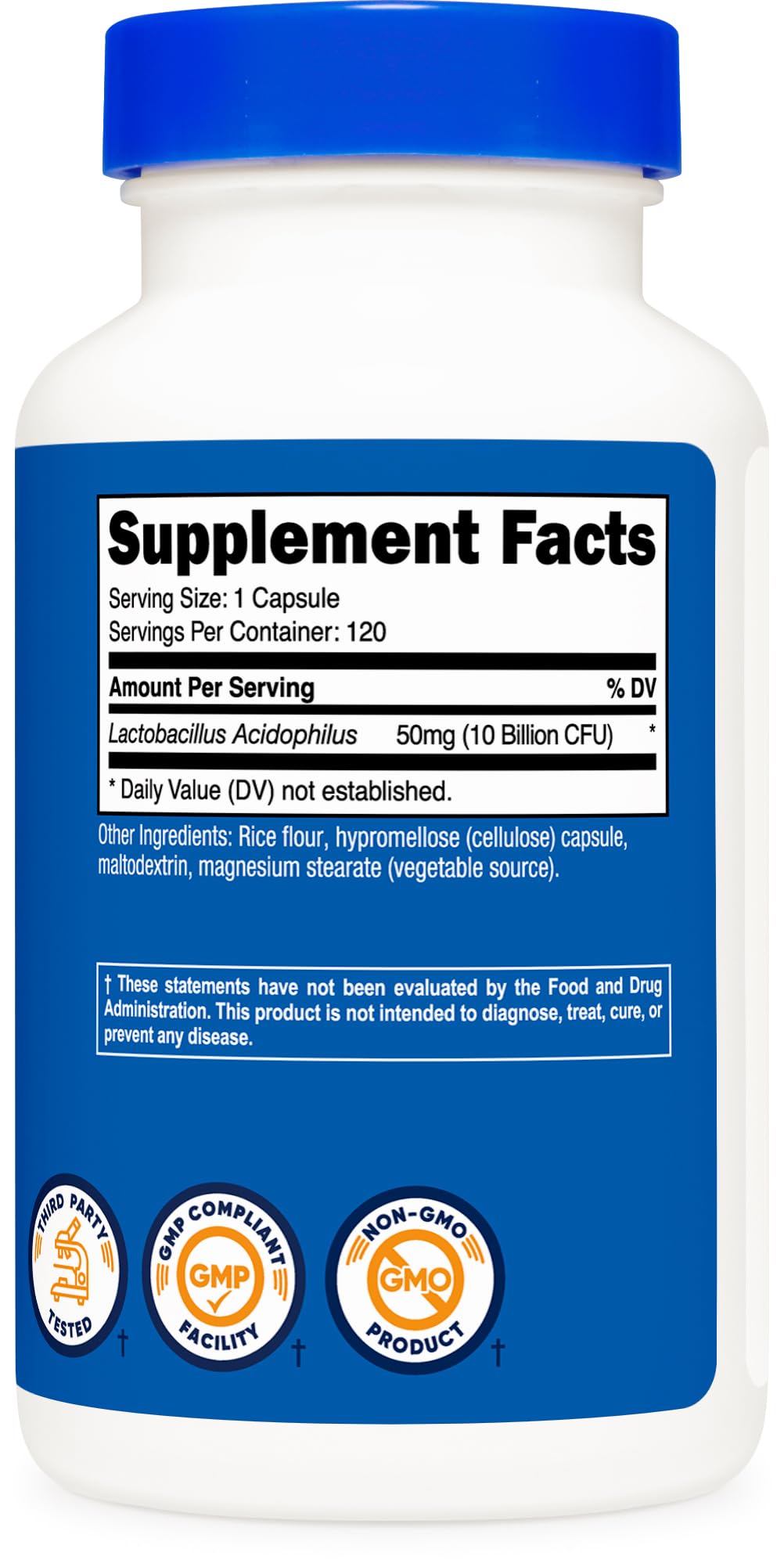 Nutricost Lactobacillus Acidophilus 10 Billion CFU, 120 Vegetarian Capsules — Amazon image 6