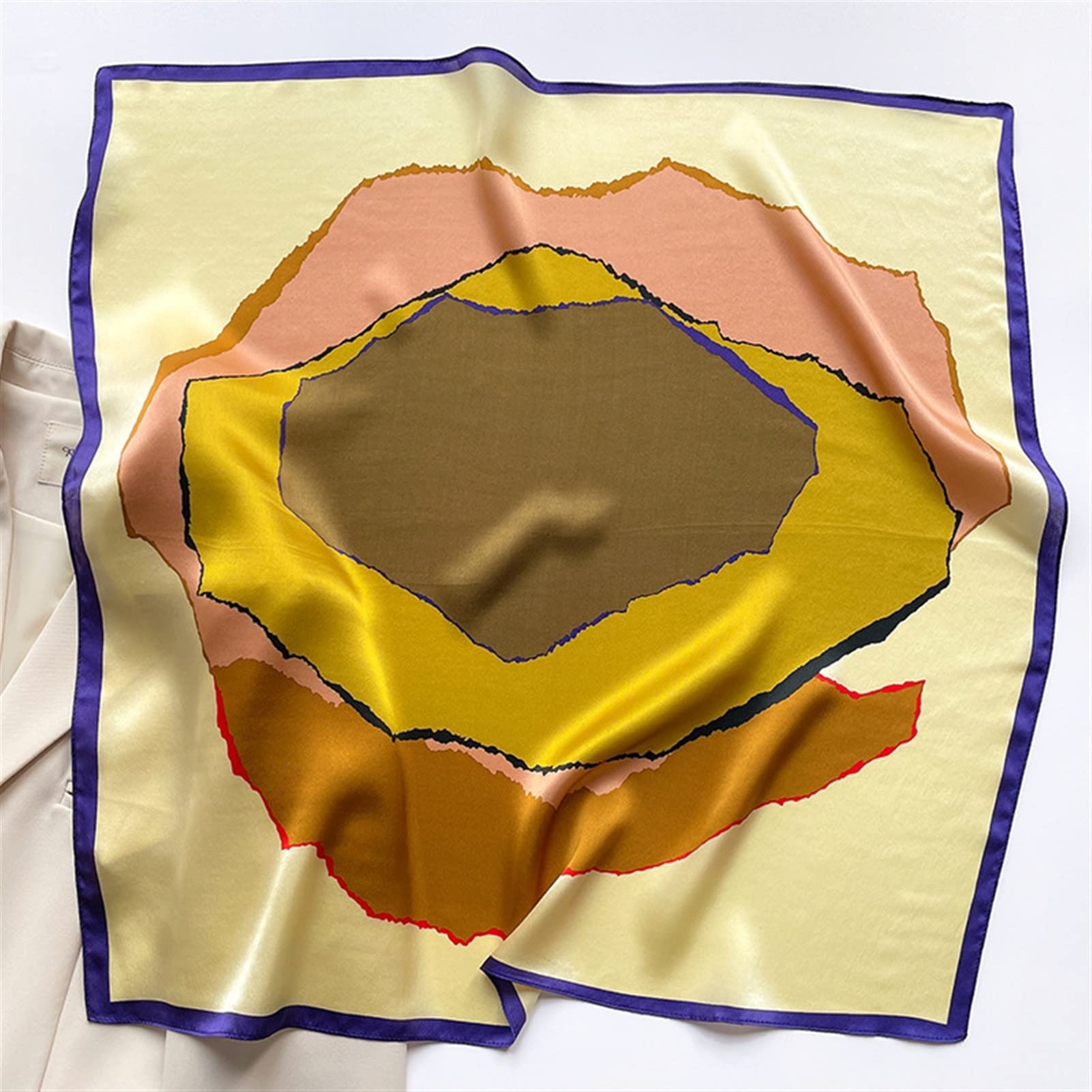 Pañuelos Mujer Natural Seda Bufanda Mujeres Primavera Impreso Real Seda Bufandas Shawl Square Bandana Foulard Neckerchief Hijab Bufandas de Moda (Color : 2, Size : 70x70cm)