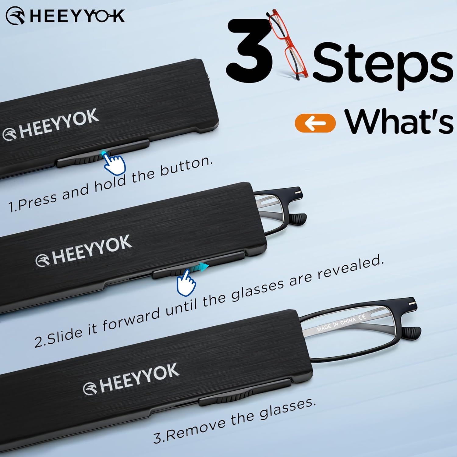 HEEYYOK 2.75 Reading Glasses Men Women TR90 Ultra Thin Blue Light Blocking Readers Mens Womens Cheaters Reading glasses Compact Portable Stretchable Slim Flat