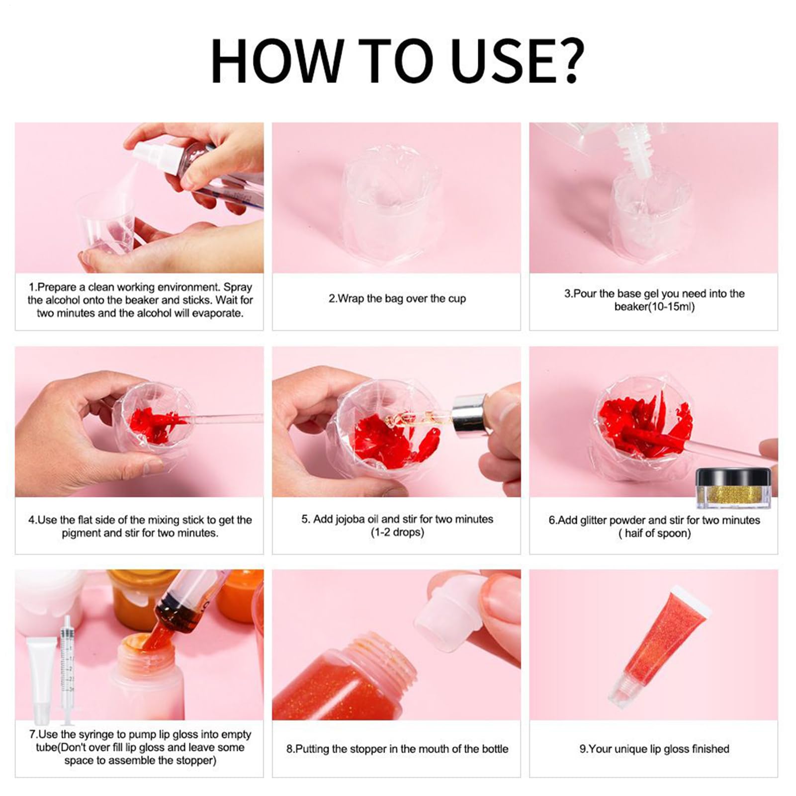 Kit Fai Da Te Per Lucidalabbra Set Artigianale di Gloss Labbra Idratanti | Kit Fai Da Te Per Creare Il Lucidalabbra Per Donne Ragazze Amanti Del Trucco Principianti Adolescenti Principesse