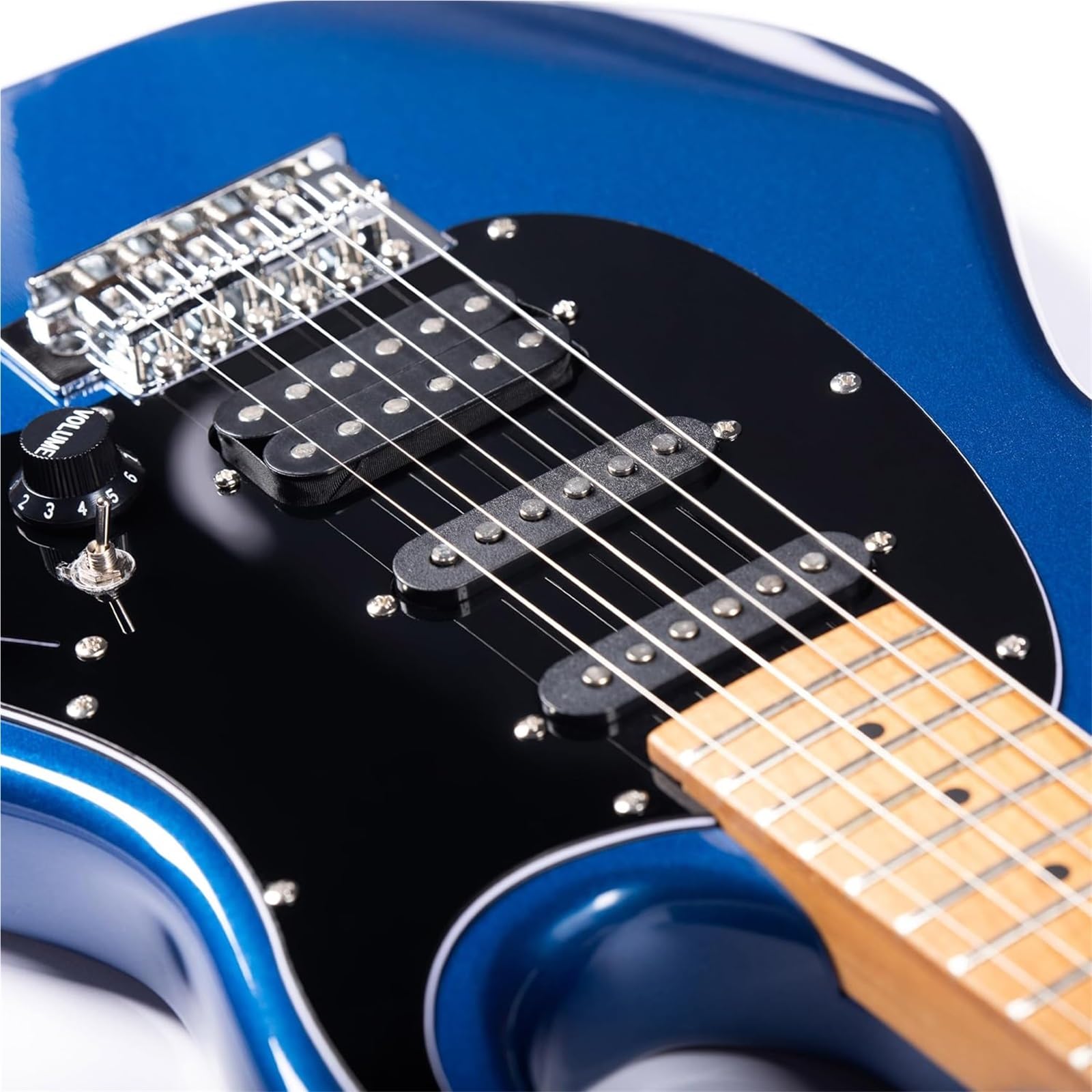 Gitary Elektryczne Pełnowymiarowe Ciemnoniebieska Gitara Elektryczna 7 Strun Korpus Z Drewna Paulowni
