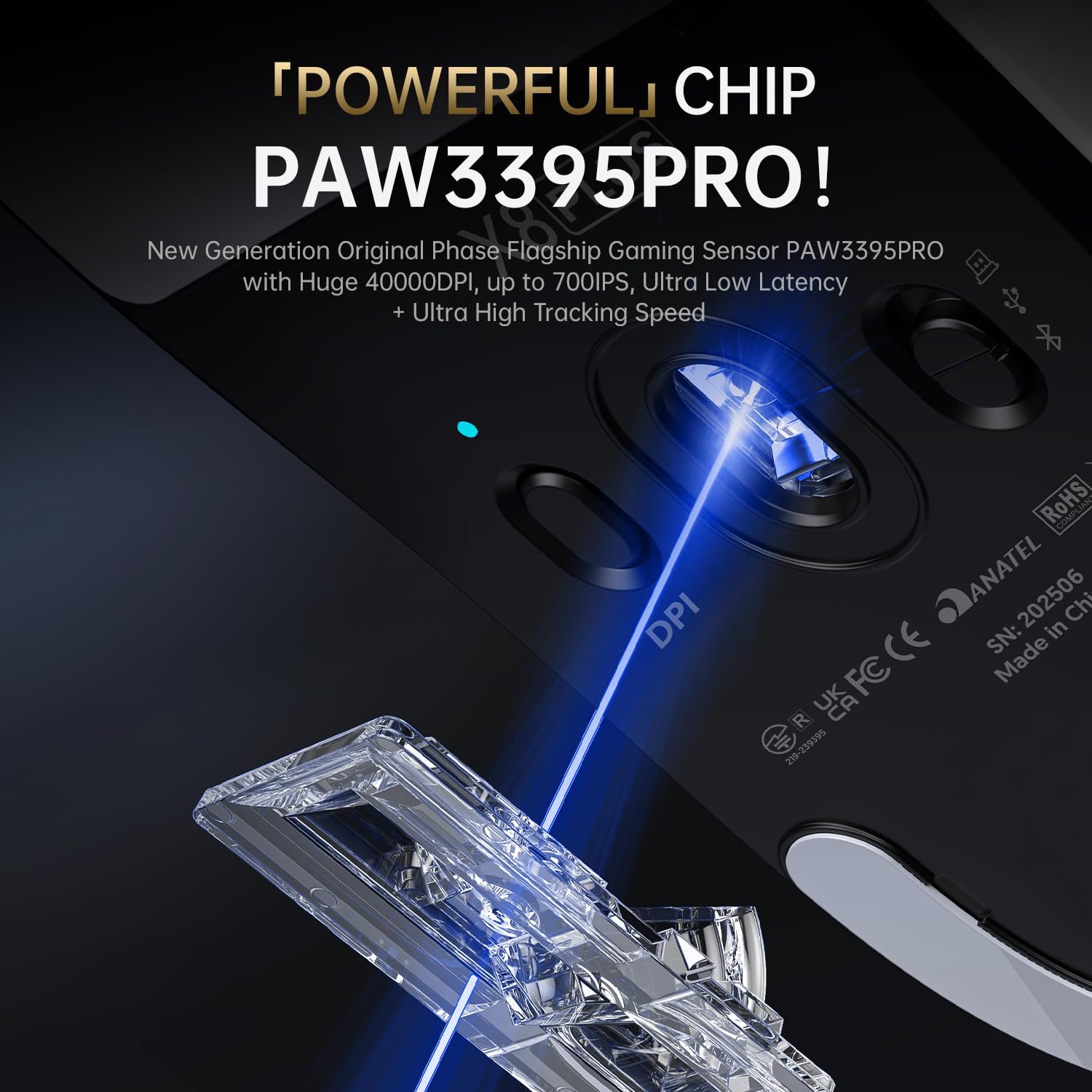 MAMBASNAKE ATTACK SHARK X8PLUS Mouse da Gioco Wireless, Sensore PixArt PAW3395PRO, 40000 DPI, BT/2.4G/Cablato, Mouse Superleggero da 55g, Piedini in PTFE a Doppio Strato, per PC/Xbox/Mac (Rosso Berry)