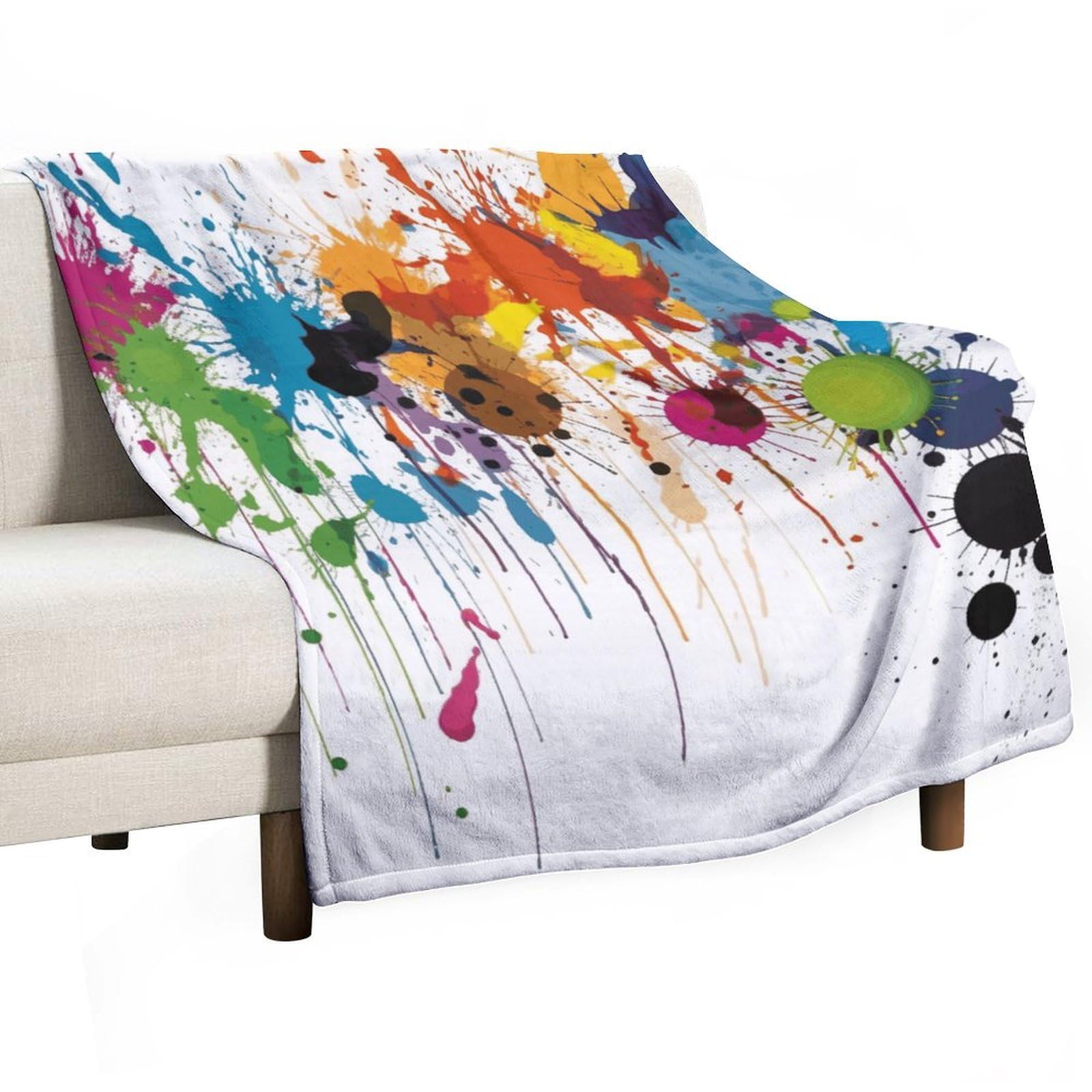 Couverture polaire haut de gamme plaid abstrait ultra doux jeté de lit