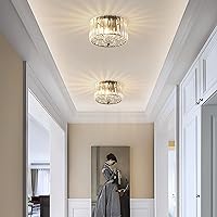 Vista 8 de Small Crystal Ceiling Light, Modern Semi Flush Mount Ceiling Lighting Fixture, Black Small Chandelier Light Fixture, Entryway Light Fixture for