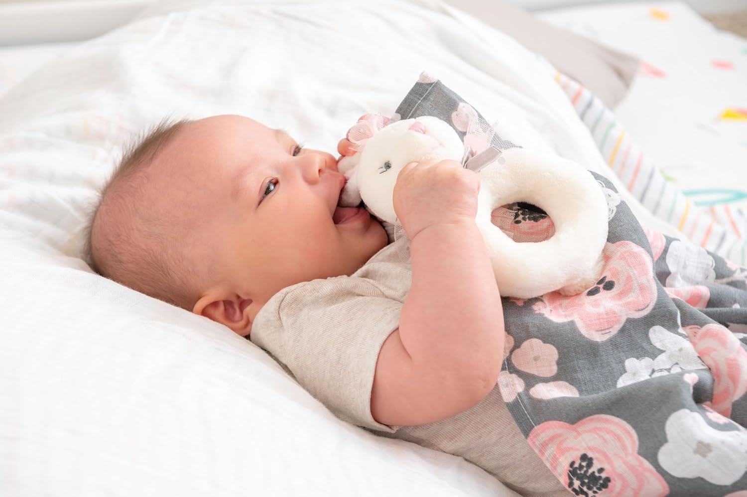 Stephen Joseph, Baby Soft Plush Ring Rattle, Panda