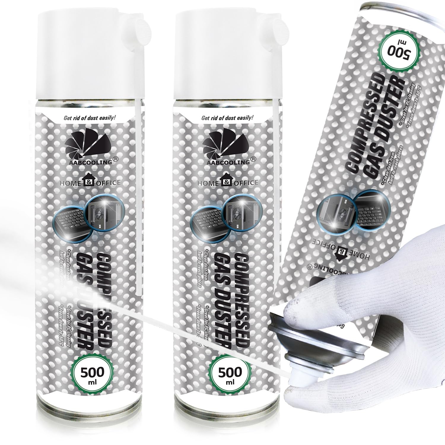 AABCOOLING Bombe Froid, Sprays nettoyants pour moteur Home&Office Gas Duster 500ml - 2 Pièces - Spray de Congélation, Bombe air froid Freeze Bombe de Froid, Spray Froid jusqu'à, Auto et Moto -50 °C