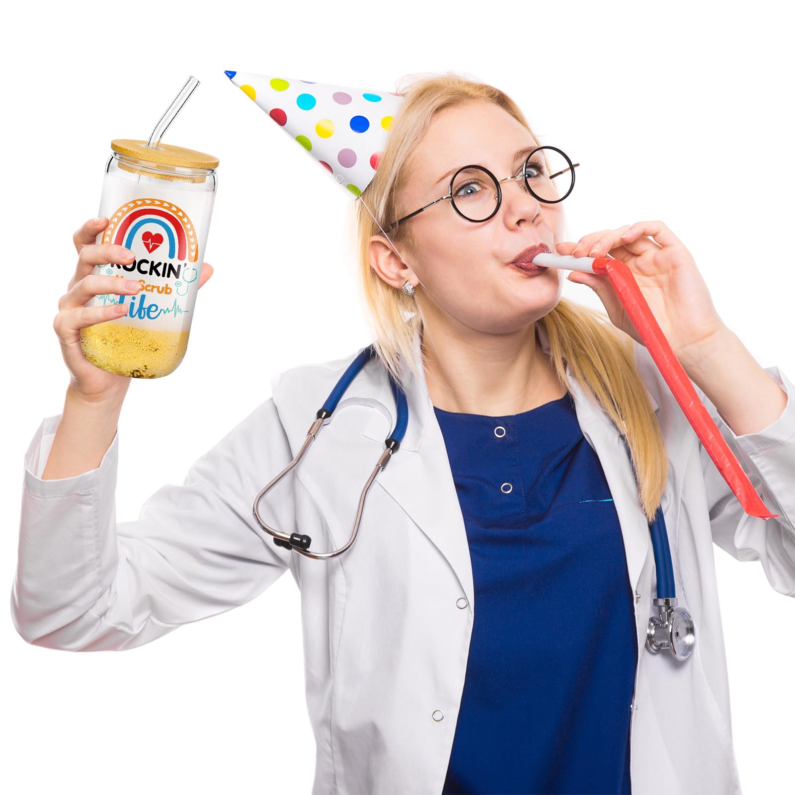 Set Da 16 Bicchieri In Vetro A Forma Di Lattina 480ml Con Coperchio, Cannucce E Spazzole – Regalo Motivazionale Per Insegnanti, Infermieri E Colleghi - 3