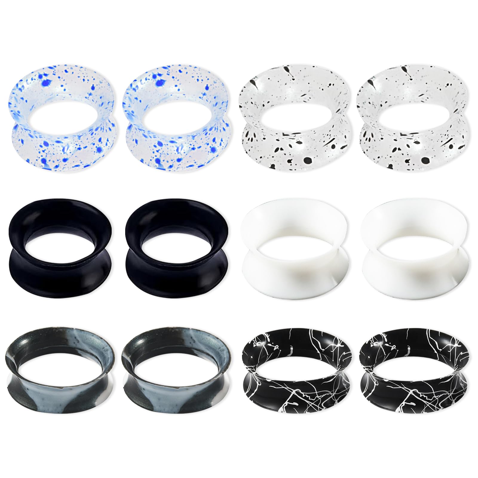  **6 Paar Silizium Ohrenkanaltöpfe für Expansionsterminierung Double-Vergroesserung 8 mm**
| **6 Paar Silizium Ohrenkana