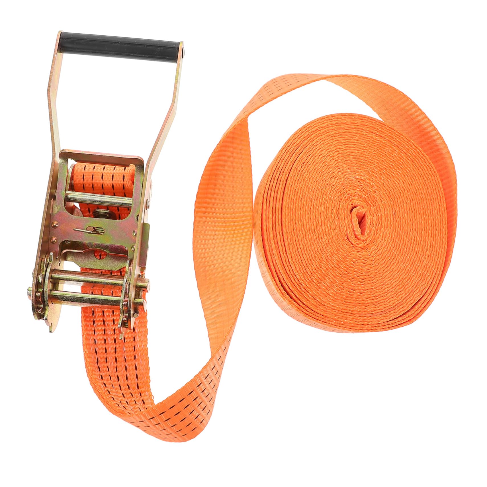 Sangle à Cliquet 3 Ton en Polyester et Métal, Orange | Multi-usages pour Bagages et Chargement, Serrage à Cliquet, Maintien Fiable
