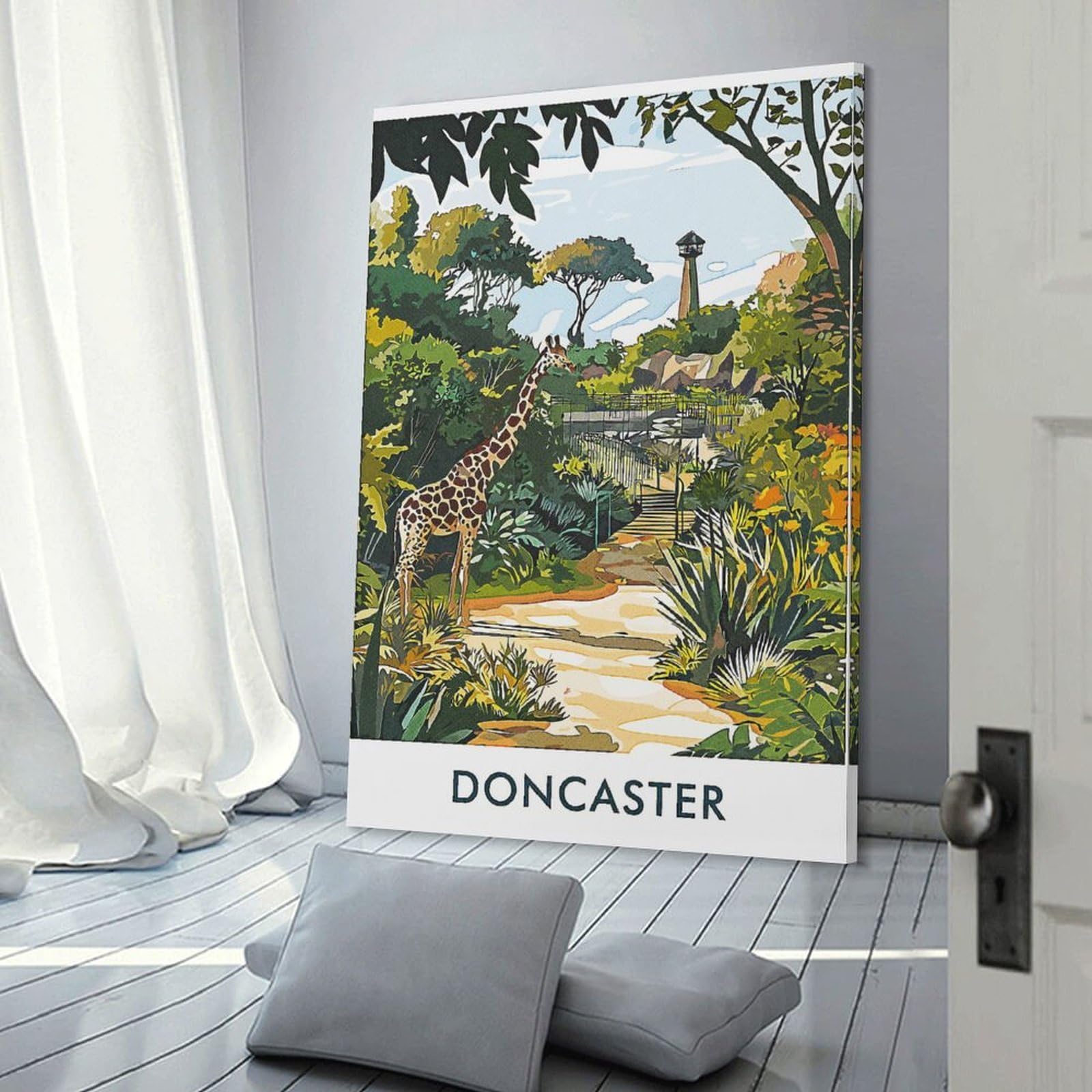 Junmoney Doncaster Zoo Giraffe Hanging Wall Art, 20x30inch(50x75cm), for Gallery Wall Decor And Room Displays, Home Wall Art for Statement Displays